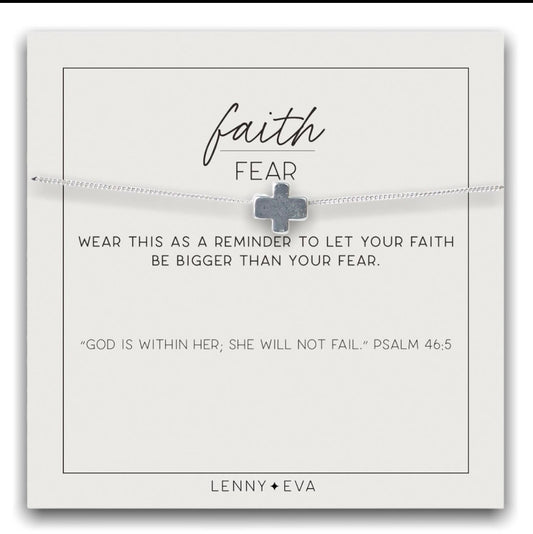 Faith over Fear Necklace- Silver
