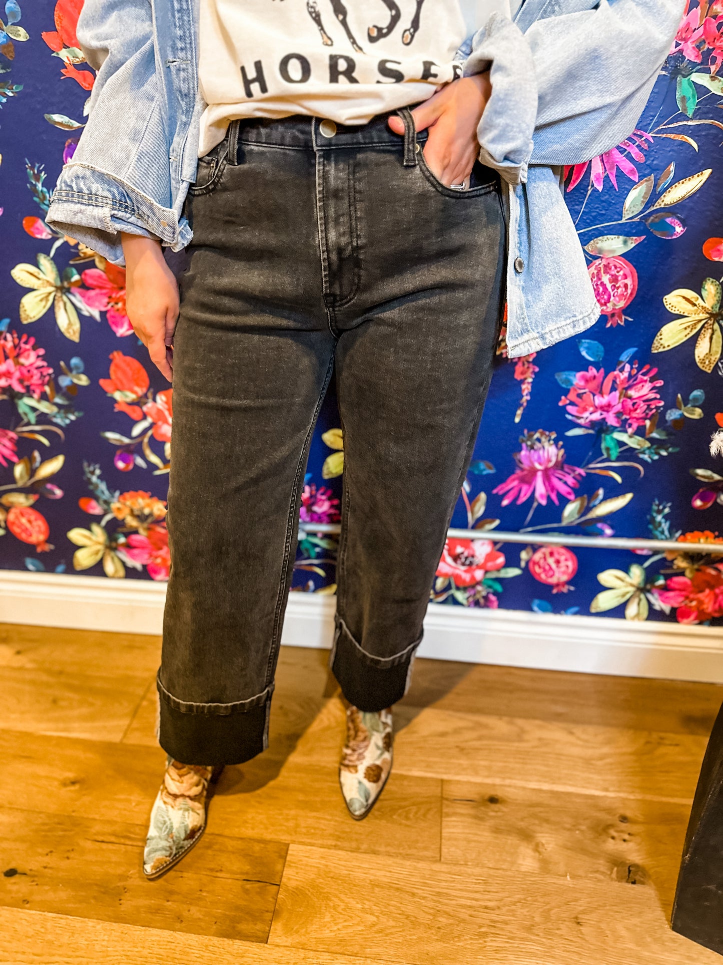 Get Cuffed Black Denim