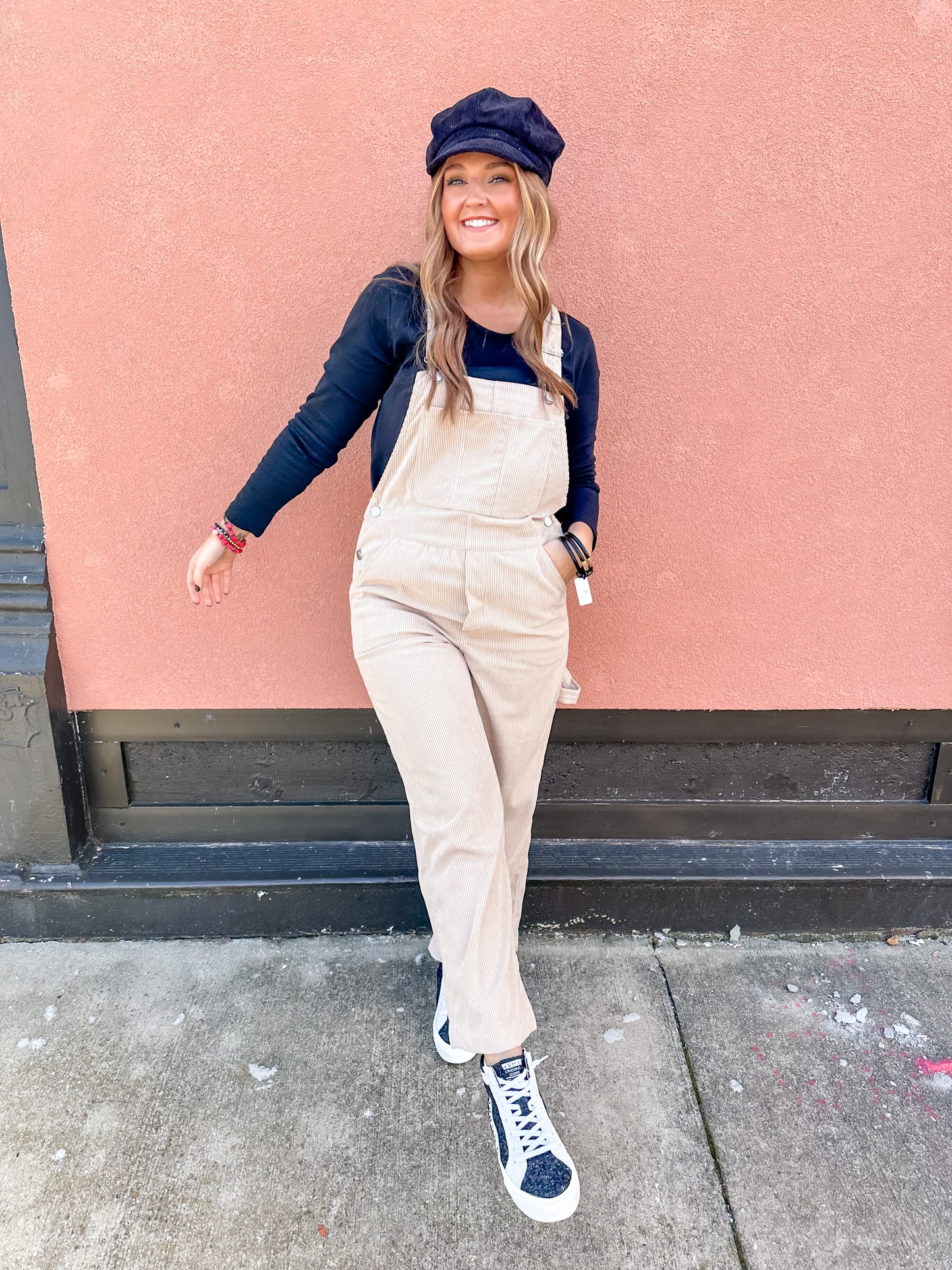 Corduroy Overalls - Beige