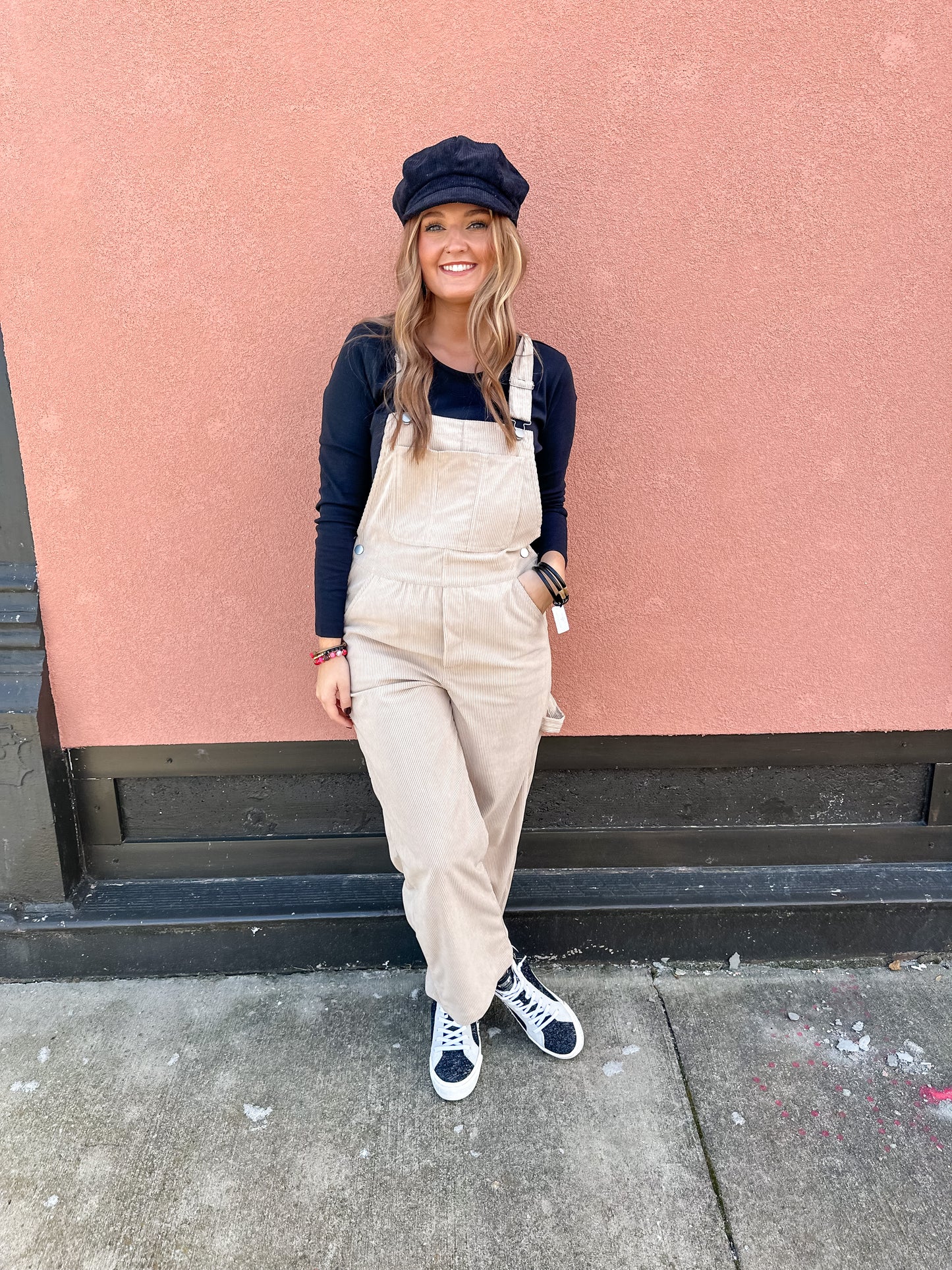 Corduroy Overalls - Beige