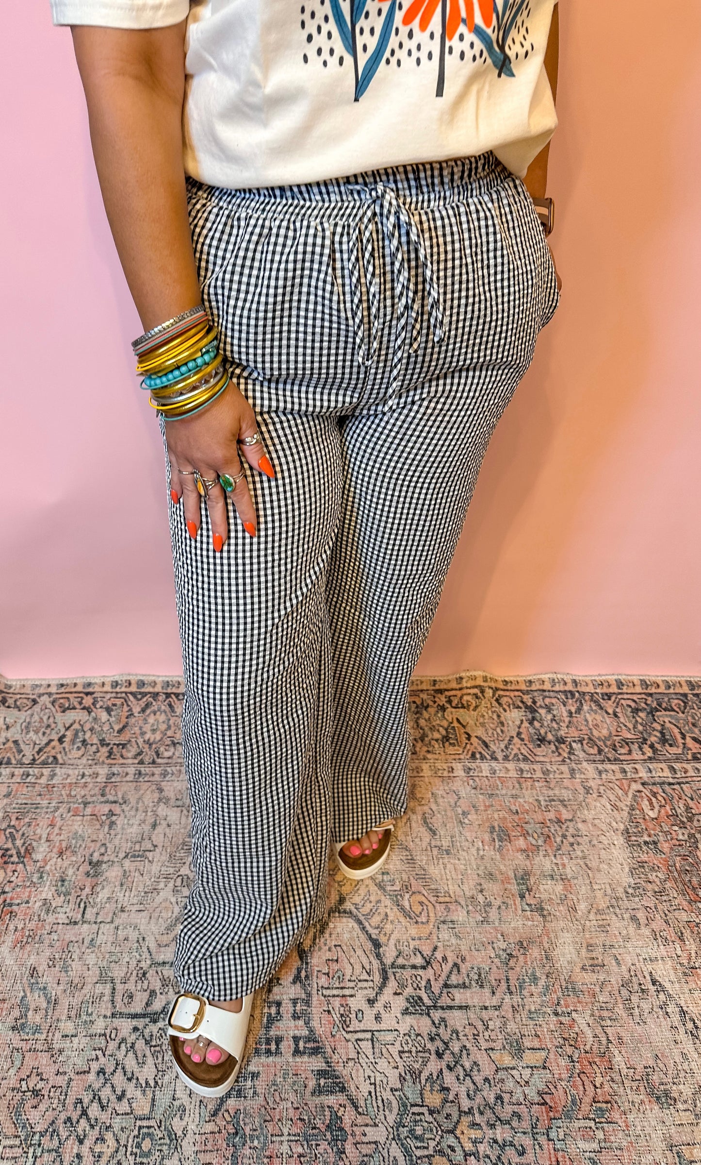 Black Gingham Pants