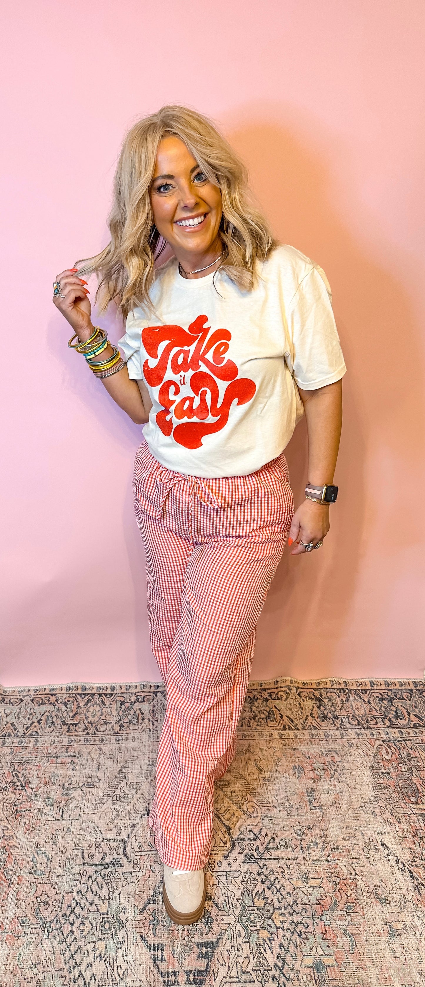 Red Gingham Pants