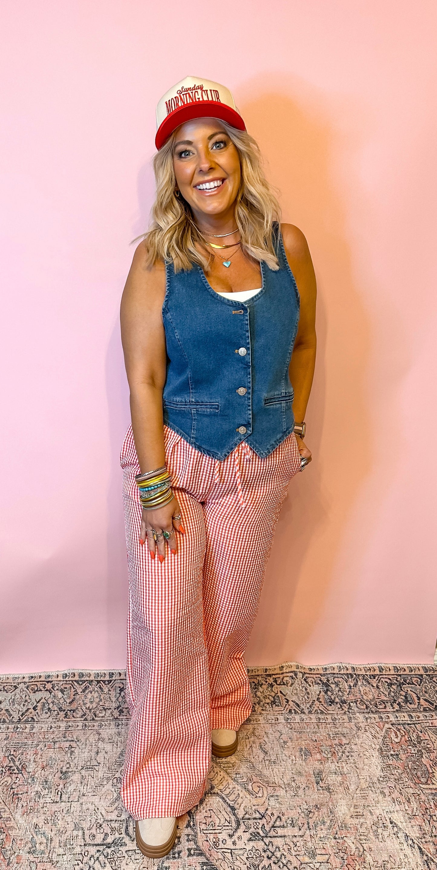 Red Gingham Pants