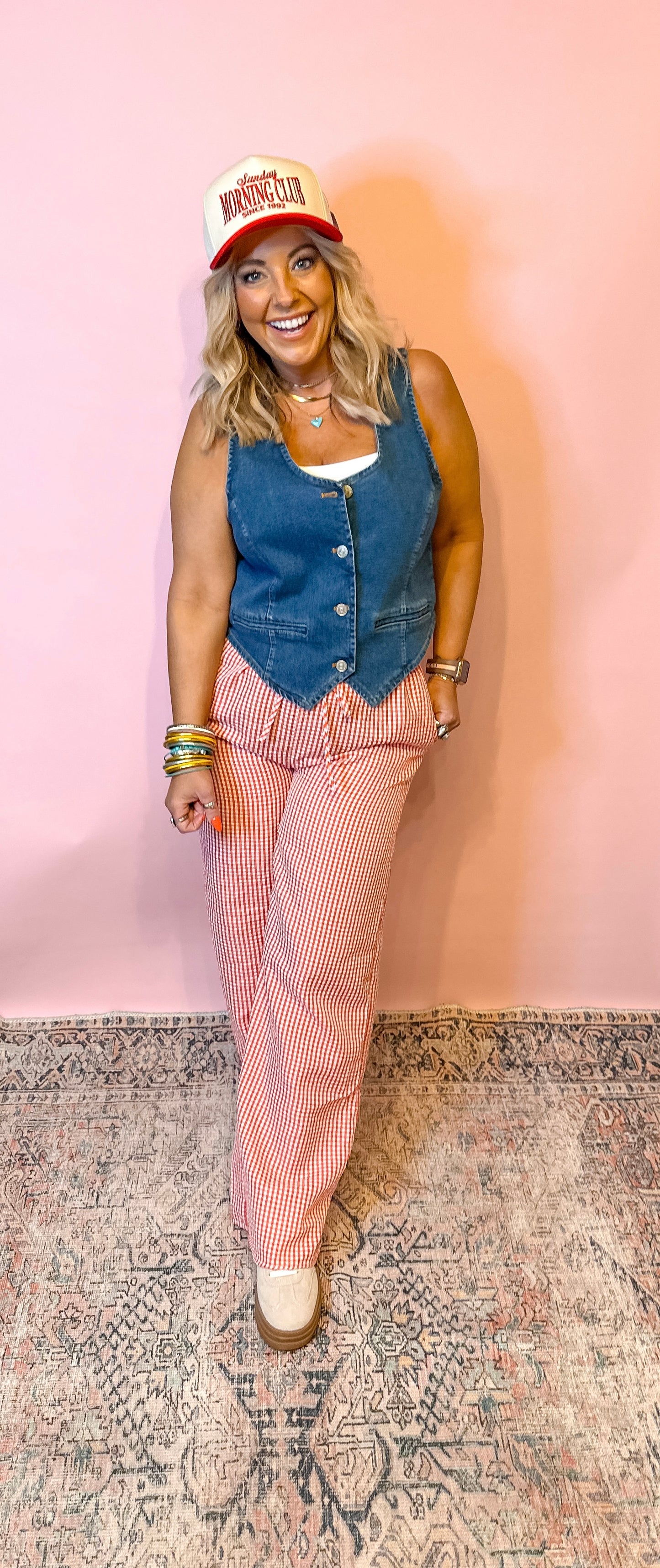 Red Gingham Pants