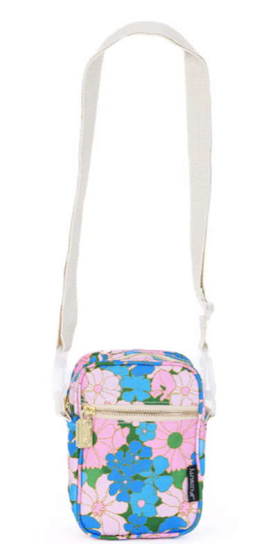 Blue Floral Mini Crossbody