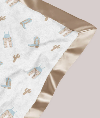Reversible Blue Howdy Baby Blanket