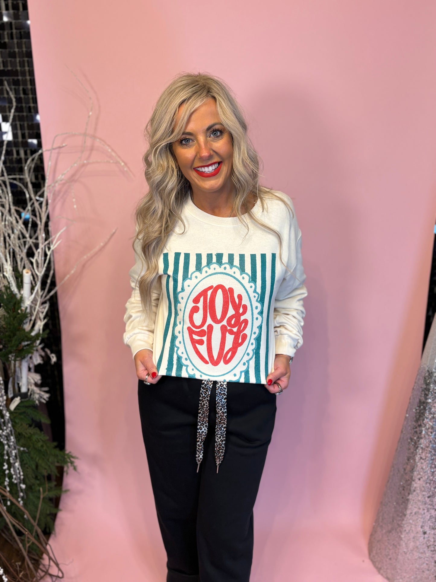 Joyful Stripe Sweatshirt