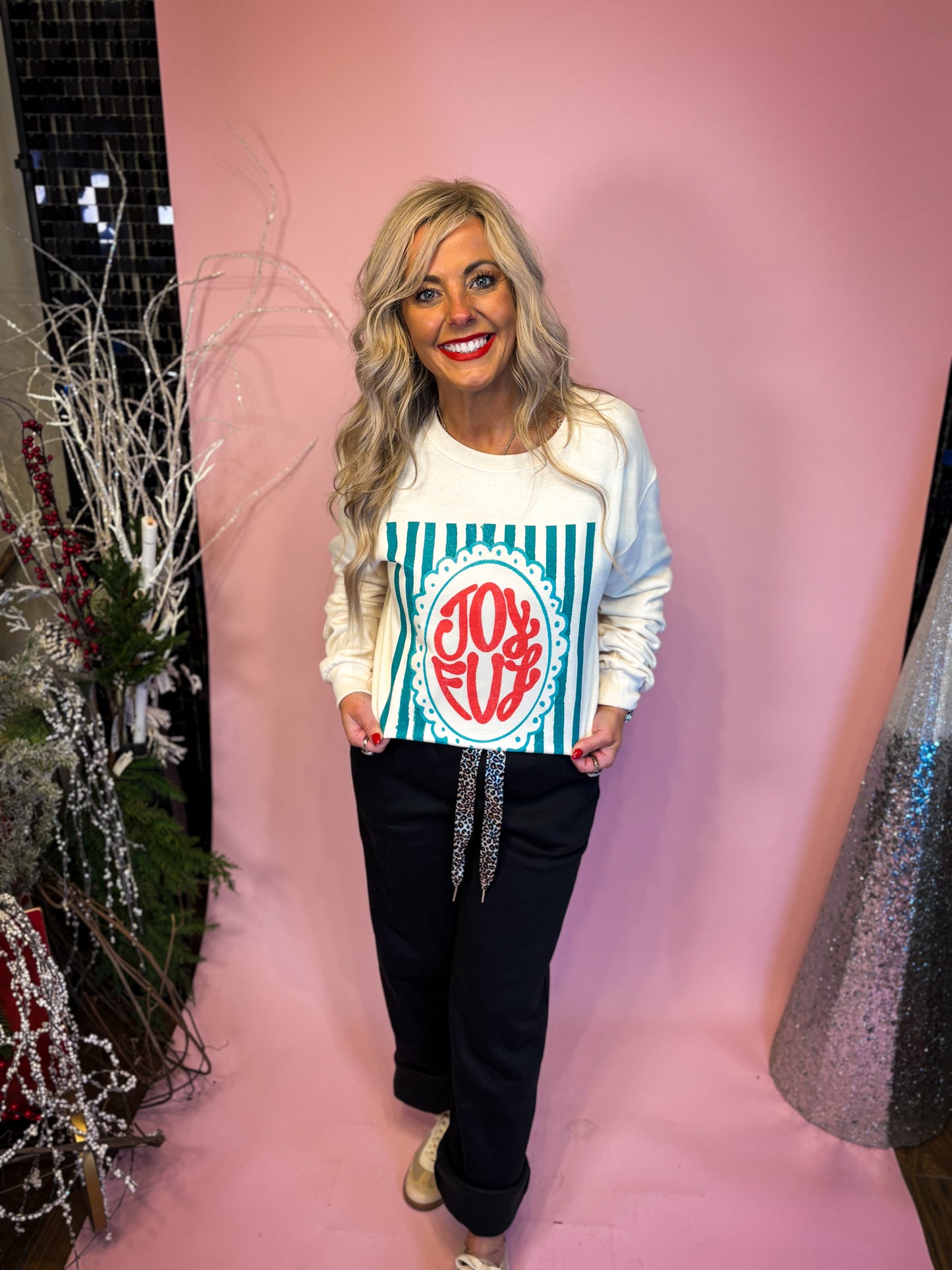 Joyful Stripe Sweatshirt