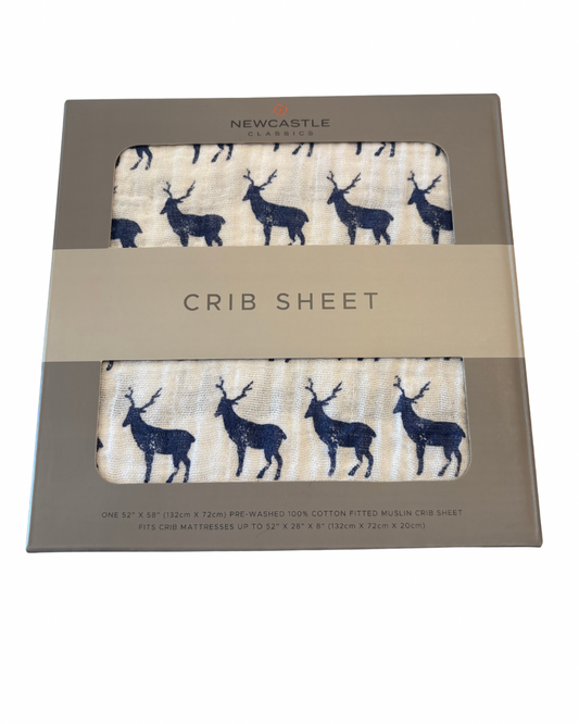 Blue Deer Crib Sheets