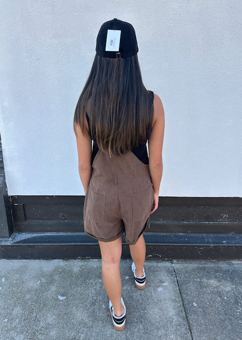 Couldn't be Better Overalls- Mocha Brown