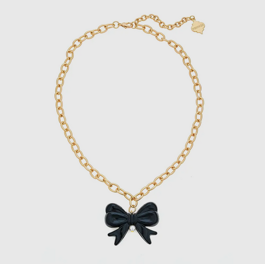 Black Bow Necklace